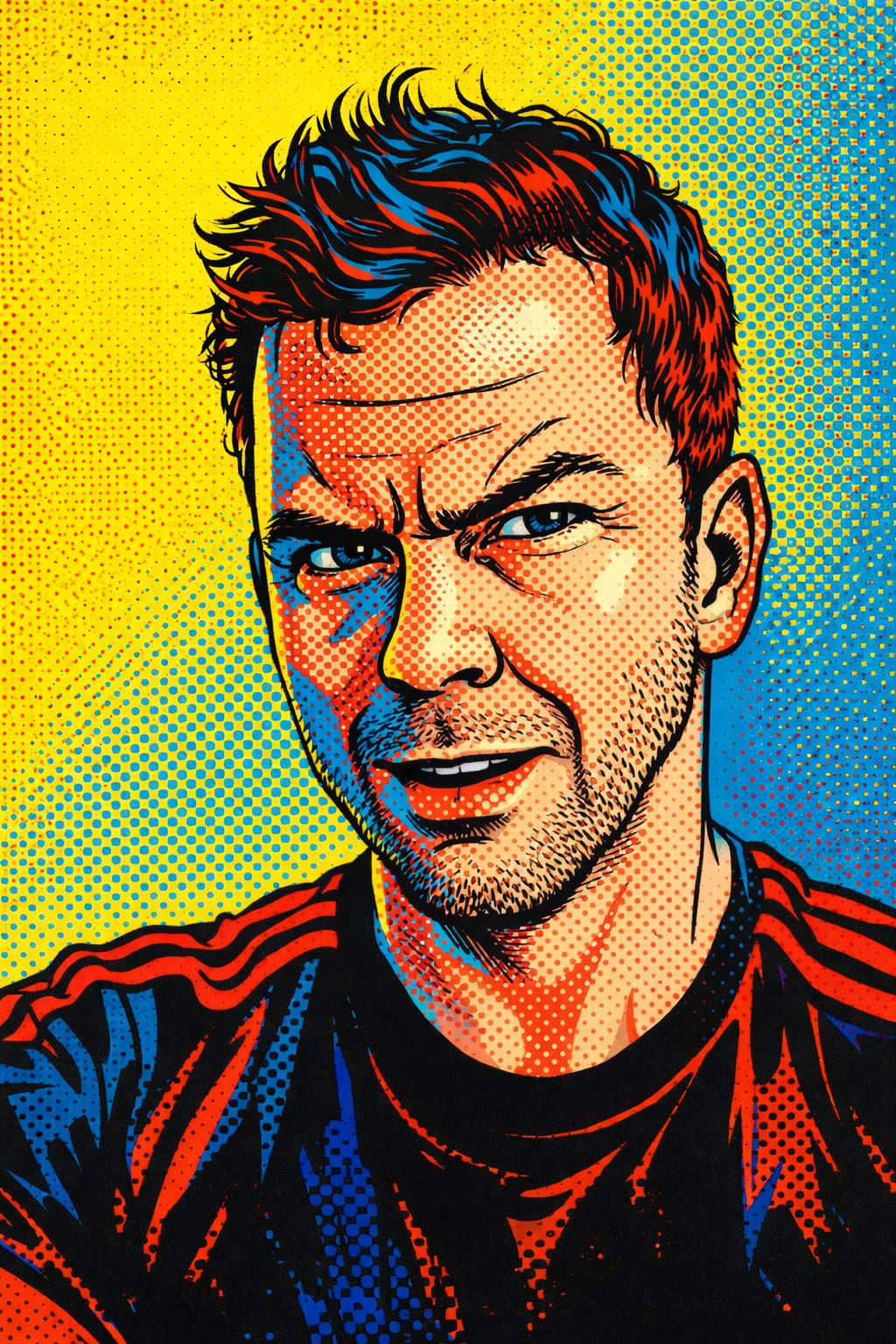 Stylized portrait of Andrew Thompson